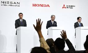 Nissan, Honda, Mitsubishi automakers' joint press conference