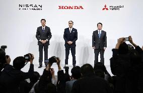 Nissan, Honda, Mitsubishi automakers' joint press conference