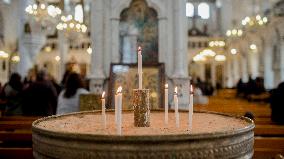 Syrian Christians At Marmieh Church - Damascus