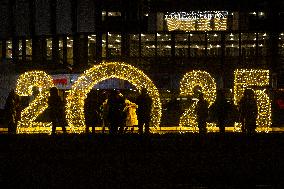 Christmas Lights In Downtown Of Sofia.