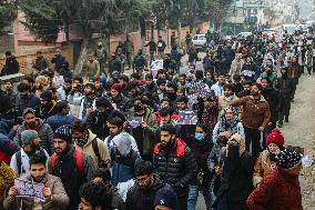 Protest Against The Reservation Policy In Srinagar