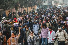 Protest Against The Reservation Policy In Srinagar