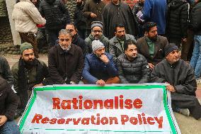 Protest Against The Reservation Policy In Srinagar