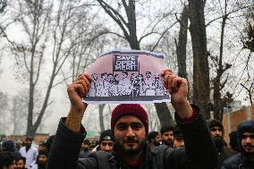 Protest Against The Reservation Policy In Srinagar