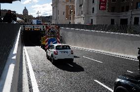 Inauguration Of Piazza Pia And The Extension Of The Lungotevere In Sassia Underpass As Part Of The Ongoing Works In Rome