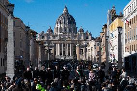 Inauguration Of Piazza Pia And The Extension Of The Lungotevere In Sassia Underpass As Part Of The Ongoing Works In Rome