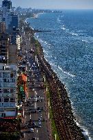 Coastal Railway Line In Colombo - Sri Lanka