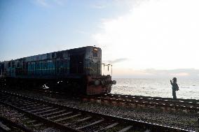 Coastal Railway Line In Colombo - Sri Lanka