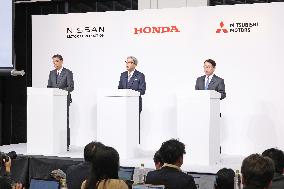 Nissan, Honda, and Mitsubishi Motors Corporation Press Conference.