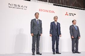 Nissan, Honda, and Mitsubishi Motors Corporation Press Conference.