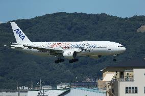 Airplanes taking off and landing at Itami Airport (Osaka International Airport)