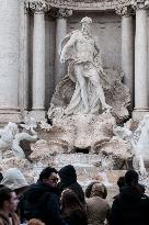 The Trevi Fountain After The Renovation In Rome