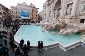 The Trevi Fountain After The Renovation In Rome