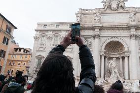 The Trevi Fountain After The Renovation In Rome