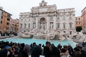 The Trevi Fountain After The Renovation In Rome