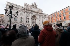 The Trevi Fountain After The Renovation In Rome