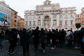 The Trevi Fountain After The Renovation In Rome