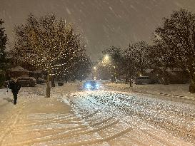 Winter Snowstorm In Toronto, Canada