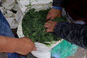 Merchants In Mexico City Are Busy Selling Their Products On Christmas Eve