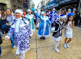 Russian Christmas Parade In Mexico City