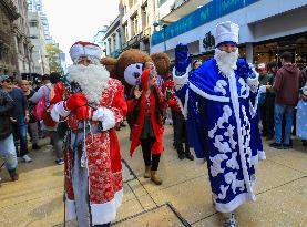 Russian Christmas Parade In Mexico City