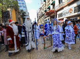 Russian Christmas Parade In Mexico City