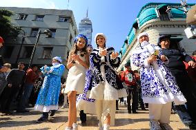 Russian Christmas Parade In Mexico City