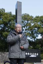 Hidankyo representative at Nagasaki rally