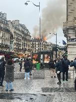 Fire In A Building Near Saint-Lazare Train Station - Paris