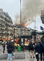 Fire In A Building Near Saint-Lazare Train Station - Paris