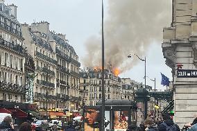 Fire In A Building Near Saint-Lazare Train Station - Paris