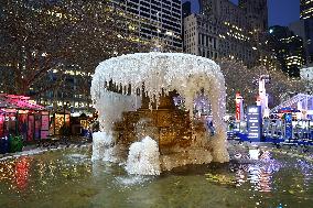 Icy Fountain - Josephine Shaw Lowell Memorial Fountain