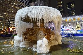 Icy Fountain - Josephine Shaw Lowell Memorial Fountain