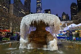 Icy Fountain - Josephine Shaw Lowell Memorial Fountain