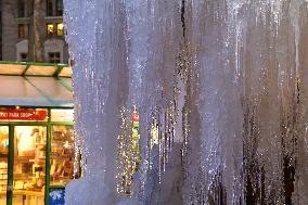 Icy Fountain - Josephine Shaw Lowell Memorial Fountain