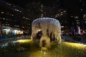 Icy Fountain - Josephine Shaw Lowell Memorial Fountain