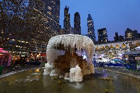 Icy Fountain - Josephine Shaw Lowell Memorial Fountain