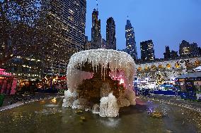 Icy Fountain - Josephine Shaw Lowell Memorial Fountain