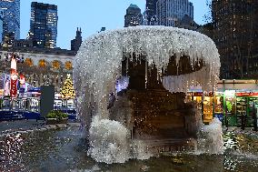 Icy Fountain - Josephine Shaw Lowell Memorial Fountain