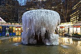 Icy Fountain - Josephine Shaw Lowell Memorial Fountain