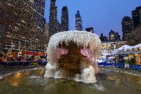 Icy Fountain - Josephine Shaw Lowell Memorial Fountain