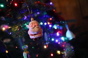 Christmas Tree With Christmas Ornaments In Knurow