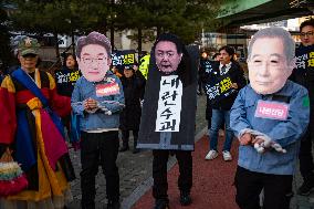 Citizens March To Presidential Residence Holding A Self-Issued Emergency Arrest Warrant