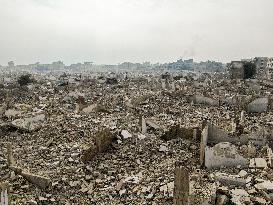 Destruction Of Al-Assali Neighborhood Following Opposition Displacement