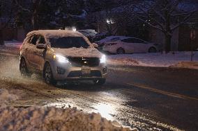 Toronto Gets Hit By Winter Snowstorm