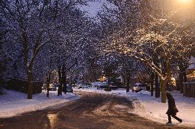 Toronto Gets Hit By Winter Snowstorm