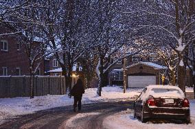 Toronto Gets Hit By Winter Snowstorm