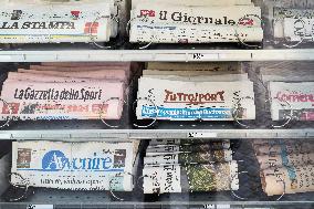 Newspaper Vending Machine In Modern Urban Setting