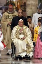 Pope Francis opens the Holy Door in St. Peter's Basilica for the Jubilee 2025, celebrates Christmas Mass in front of thousands o