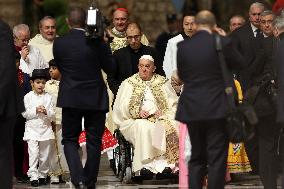 Pope Francis opens the Holy Door in St. Peter's Basilica for the Jubilee 2025, celebrates Christmas Mass in front of thousands o